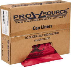 PRO-SOURCE - 45 Gal Capacity, Red, Hazardous Waste Bag - 1.3 mil Thick x 38" Wide x 48" High, Roll - A1 Tooling