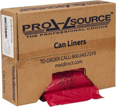 PRO-SOURCE - 30 Gal Capacity, Red, Hazardous Waste Bag - 1.3 mil Thick x 30" Wide x 37" High, Roll - A1 Tooling