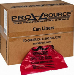 PRO-SOURCE - 10 Gal Capacity, Red, Hazardous Waste Bag - 1.3 mil Thick x 24" Wide x 24" High, Roll - A1 Tooling