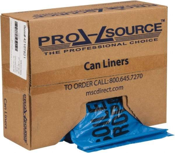 PRO-SOURCE - 45 Gal Capacity, Blue, Hazardous Waste Bag - 1.3 mil Thick x 37" Wide x 50" High, Roll - A1 Tooling