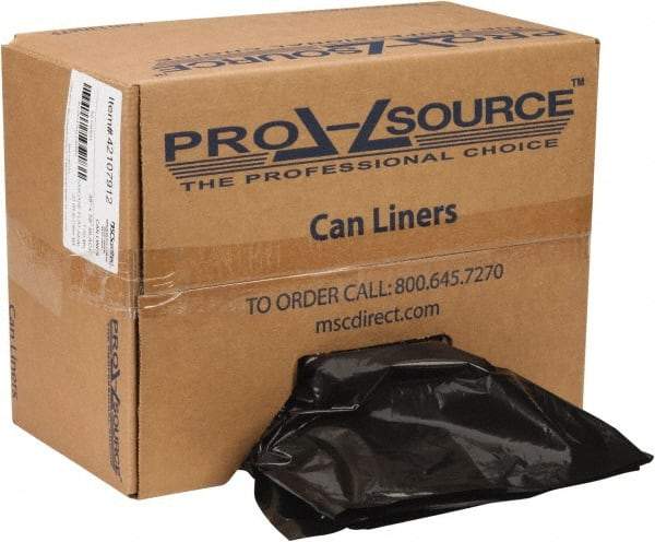 PRO-SOURCE - 1.5 mil Thick, Heavy-Duty Trash Bags - Linear Low-Density Polyethylene (LLDPE), Flat Pack Dispenser, 38" Wide x 58" High, Black - A1 Tooling