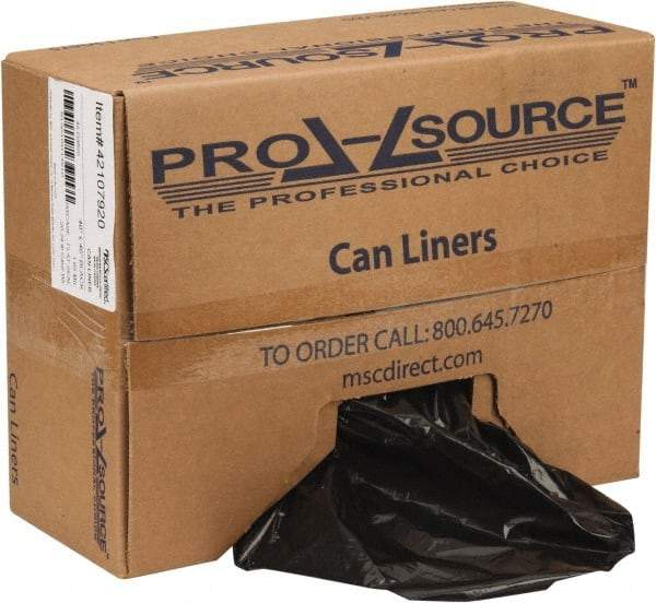 PRO-SOURCE - 1.65 mil Thick, Heavy-Duty Trash Bags - Linear Low-Density Polyethylene (LLDPE), Flat Pack Dispenser, 40" Wide x 46" High, Black - A1 Tooling