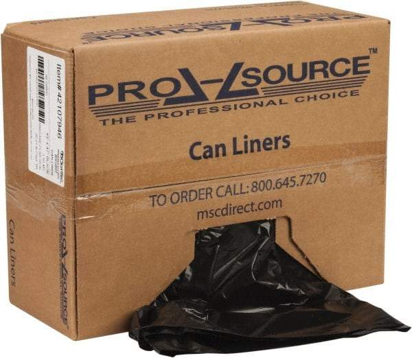 PRO-SOURCE - 1.5 mil Thick, Heavy-Duty Trash Bags - Linear Low-Density Polyethylene (LLDPE), Flat Pack Dispenser, 43" Wide x 47" High, Black - A1 Tooling