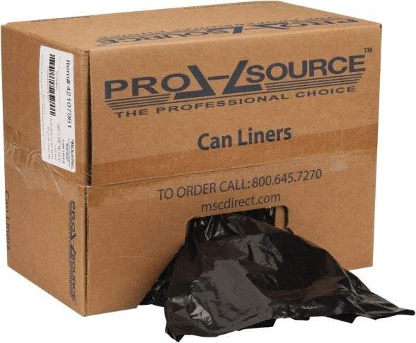 PRO-SOURCE - 1.65 mil Thick, Heavy-Duty Trash Bags - Linear Low-Density Polyethylene (LLDPE), Flat Pack Dispenser, 38" Wide x 58" High, Black - A1 Tooling