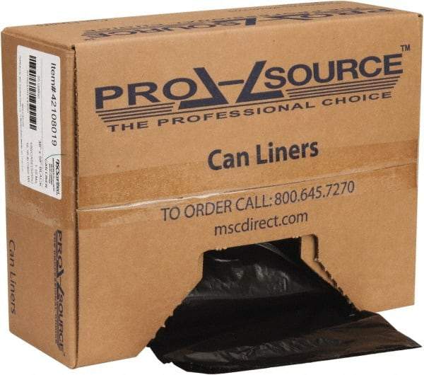 PRO-SOURCE - 1.1 mil Thick, Heavy-Duty Trash Bags - Hexene Resins, Roll Dispenser, 38" Wide x 58" High, Black - A1 Tooling