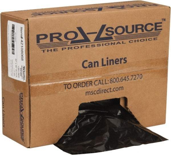 PRO-SOURCE - 1.1 mil Thick, Heavy-Duty Trash Bags - Hexene Resins, Roll Dispenser, 40" Wide x 46" High, Black - A1 Tooling