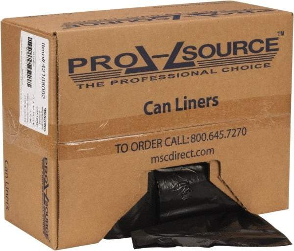 PRO-SOURCE - 1.1 mil Thick, Heavy-Duty Trash Bags - Hexene Resins, Roll Dispenser, 33" Wide x 39" High, Black - A1 Tooling