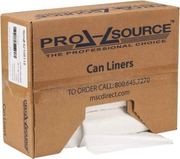 PRO-SOURCE - 1.1 mil Thick, Heavy-Duty Trash Bags - Hexene Resins, Roll Dispenser, 30" Wide x 36" High, Clear - A1 Tooling