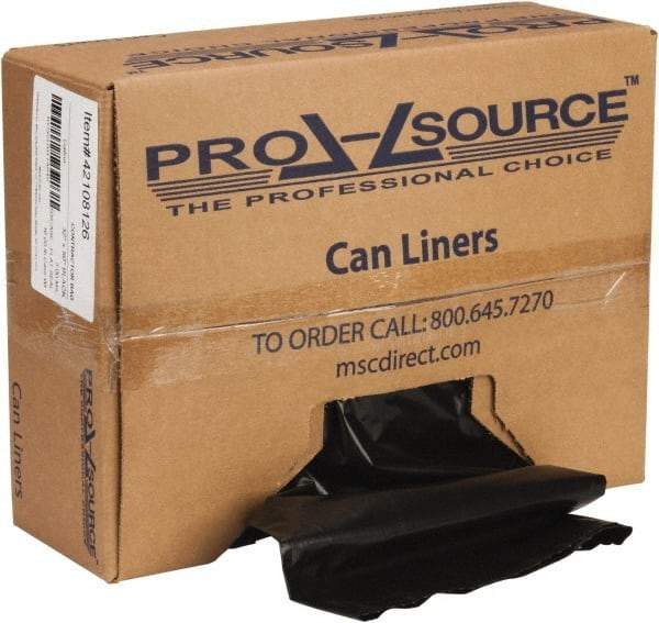 PRO-SOURCE - 3 mil Thick, Contractor Trash Bags - Linear Low-Density Polyethylene (LLDPE), Flat Pack Dispenser, 32" Wide x 50" High, Black - A1 Tooling