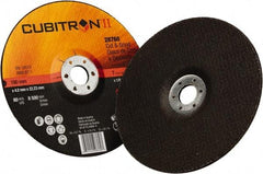 3M - 36 Grit, 7" Wheel Diam, 1/8" Wheel Thickness, 7/8" Arbor Hole, Type 27 Depressed Center Wheel - Ceramic, 8,500 Max RPM - A1 Tooling