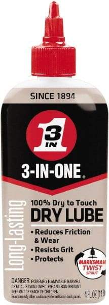 3-IN-ONE - 4 oz Bottle Dry Film Lubricant - Light Amber, 500°F Max - A1 Tooling