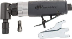 Ingersoll-Rand - 1/4" Collet, Angle Handle, Straight Air Die Grinder - 20,000 RPM, Rear Exhaust, 23 CFM, 0.33 hp, 1/4" Inlet - A1 Tooling