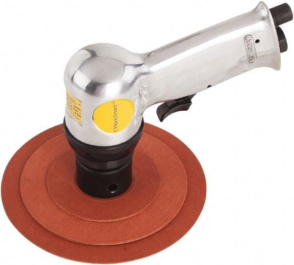 Value Collection - 16,000 OPM, 4 CFM Air Consumption, 90 psi Air Pressure, Palm Air Orbital Sander - Round Pad, 1/4 NPT Inlet - A1 Tooling