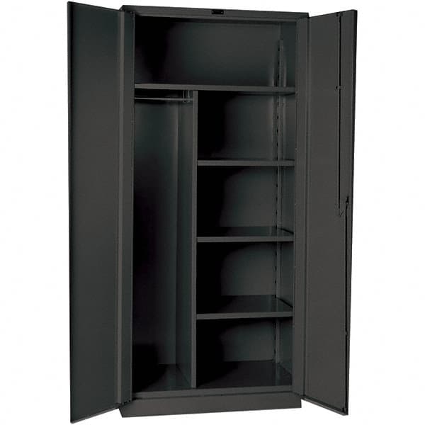 Hallowell - 4 Shelf Combination Storage Cabinet - Steel, 36" Wide x 24" Deep x 78" High, Gray - A1 Tooling