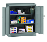 36"W x 18"D x 42"H Counter High Welded Set Up Storage Cabinet, 2 Adj. shelves, w/Raised Bottom - A1 Tooling