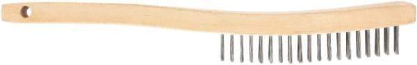 DeWALT - 7 Rows x 3 Columns Steel Scratch Brush - 7-3/4" OAL, 5/8" Trim Length, Wood Toothbrush Handle - A1 Tooling
