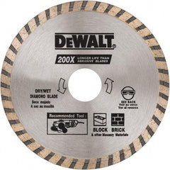 DeWALT - 4-1/2" Diam, 5/8 & 7/8" Arbor Hole Diam, Wet & Dry Cut Saw Blade - Diamond Matrix, Standard Round Arbor - A1 Tooling