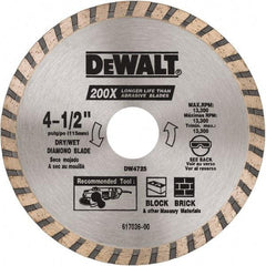 DeWALT - 4-1/2" Diam, 5/8 & 7/8" Arbor Hole Diam, Wet & Dry Cut Saw Blade - Diamond Matrix, Standard Round Arbor - A1 Tooling