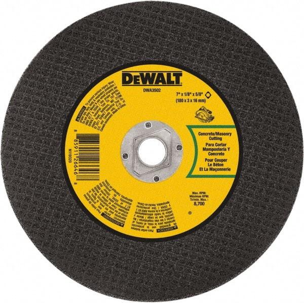 DeWALT - 7" 24 Grit Silicon Carbide Cutoff Wheel - 1/8" Thick, 5/8" Arbor, 8,700 Max RPM, Use with Angle Grinders - A1 Tooling