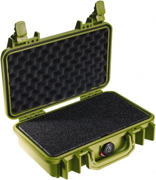 Pelican Products, Inc. - 8-11/32" Wide x 3-25/32" High, Clamshell Hard Case - Olive, Polyethylene - A1 Tooling