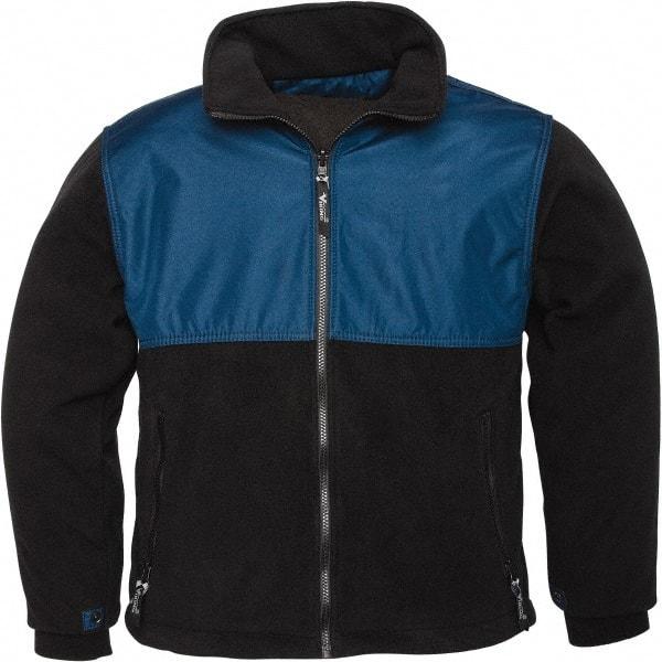 Viking - Size 2XL Cold Weather Jacket - Black, Navy, Polyester & PVC & Fleece, Zipper Closure, 51" Chest - A1 Tooling