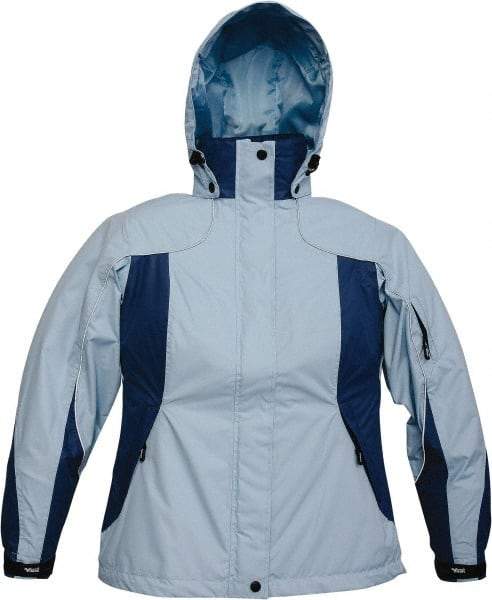 Viking - Size 2XL, Light Blue, Rain, Wind Resistant Jacket - 51" Chest, 4 Pockets, Detachable Hood - A1 Tooling