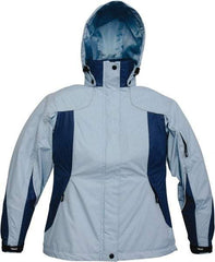 Viking - Size L, Light Blue, Rain, Wind Resistant Jacket - 43" Chest, 4 Pockets, Detachable Hood - A1 Tooling