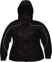 Viking - Size L, Black, Rain, Wind Resistant Jacket - 43" Chest, 4 Pockets, Detachable Hood - A1 Tooling