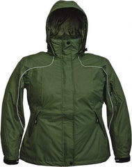 Viking - Size L, Green, Rain, Wind Resistant Jacket - 43" Chest, 4 Pockets, Detachable Hood - A1 Tooling