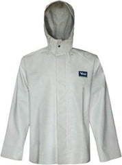 Viking - Size M, White, Rain, Chemical, Wind Resistant Jacket - 40" Chest, Detachable Hood - A1 Tooling