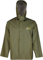 Viking - Size M, Green, Chemical, Rain, Wind Resistant Jacket - 40" Chest, Attached Hood - A1 Tooling