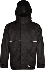 Viking - Size XL, Black, Rain, Wind Resistant Jacket - 47" Chest, 3 Pockets, Detachable Hood - A1 Tooling