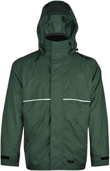 Viking - Size S, Green, Rain, Wind Resistant Jacket - 37" Chest, 3 Pockets, Detachable Hood - A1 Tooling