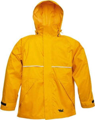 Viking - Size XL, Yellow, Rain, Wind Resistant Jacket - 47" Chest, 3 Pockets, Detachable Hood - A1 Tooling