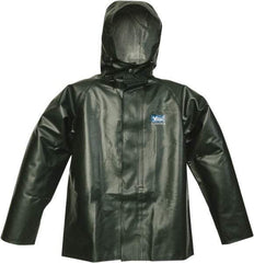 Viking - Size S, Green, Chemical, Rain, Wind Resistant Jacket - 37" Chest, Detachable Hood - A1 Tooling