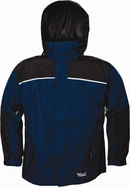 Viking - Size XL, Navy & Charcoal, Rain, Wind Resistant Jacket - 47" Chest, 5 Pockets, Detachable Hood - A1 Tooling