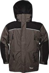 Viking - Size L, Gray & Charcoal, Rain, Wind Resistant Jacket - 43" Chest, 5 Pockets, Detachable Hood - A1 Tooling