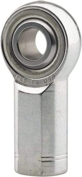 Made in USA - 1" ID, 2-3/4" Max OD, 76,205 Lb Max Static Cap, Plain Female Spherical Rod End - 1-1/4 - 12 LH, 0.469" Shank Diam, 2-1/8" Shank Length, Alloy Steel with Steel Raceway - A1 Tooling