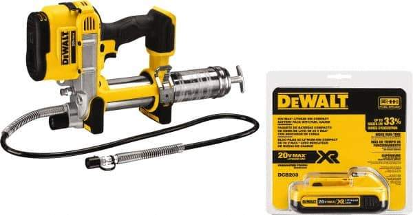 DeWALT - 10,000 Max psi, Flexible Battery-Operated Grease Gun - 16 oz Capacity, Bulk & Cartridge Fill, Includes Shoulder Strap & Battery - A1 Tooling