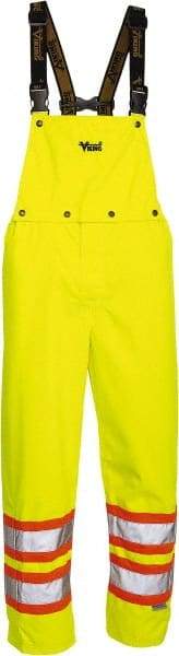 Viking - Size 4XL, High Visibility Yellow, Rain, Wind Resistant Bib Overall - No Pockets - A1 Tooling