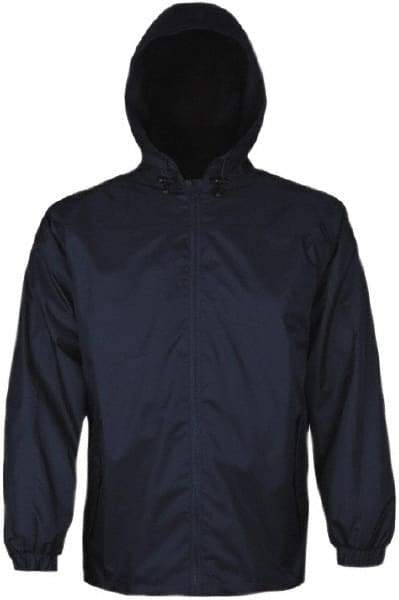 Viking - Size S, Blue, Rain, Wind Resistant Jacket - 37" Chest, 2 Pockets, Attached Hood - A1 Tooling