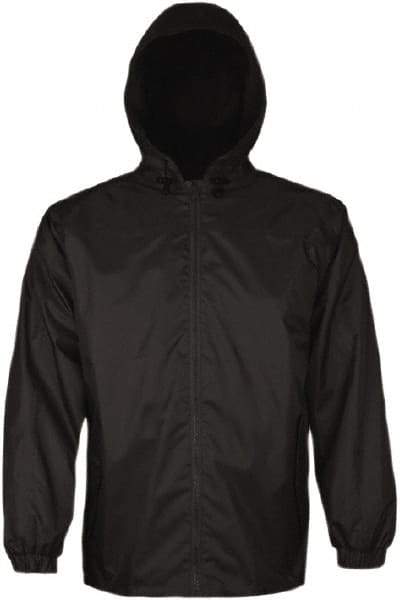 Viking - Size 3XL, Black, Rain, Wind Resistant Jacket - 55" Chest, 2 Pockets, Attached Hood - A1 Tooling