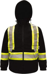 Viking - Size 2XL High Visibility Sweatshirt - High Visbility Yellow, Black, Polyester & Fleece, Zipper Closure, 51" Chest - A1 Tooling