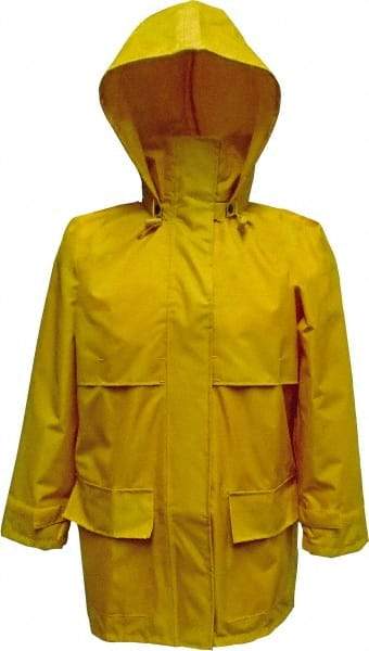 Viking - Size XL, Yellow, Rain, Wind Resistant Jacket - 47" Chest, Detachable Hood - A1 Tooling