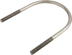 Made in USA - 7/8-9 UNC, 17-5/16" Long, Round U Bolt Clamp with No Mount Plate for 14" Pipe - 4-1/4" Thread Length, 14-1/8" Wide, Grade 304 Stainless Steel - A1 Tooling