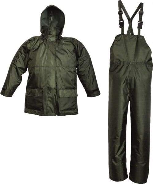 Viking - Size 3XL, Black, Rain Three Piece Suit - Detachable Hood, Hook & Loop Ankle, Hook & Loop Wrist - A1 Tooling