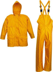 Viking - Size 2XL, Yellow, Rain Three Piece Suit - Detachable Hood, Hook & Loop Ankle, Hook & Loop Wrist - A1 Tooling