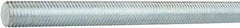 Made in USA - 1-1/8-12 UNF (Fine), 12' Long, Medium Carbon Steel General Purpose Threaded Rod - Zinc-Plated Finish, Right Hand Thread - A1 Tooling