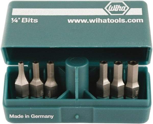 Wiha - 10 Piece, 1/4" Drive Screwdriver Tamperproof Bit Set - 3/32 to 3/16" Hex - A1 Tooling