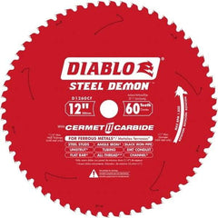 Freud - 12" Blade Diam, 60 Teeth, Carbide-Tipped Cold Saw Blade - 1" Arbor Hole Diam, 0.071" Blade Thickness - A1 Tooling